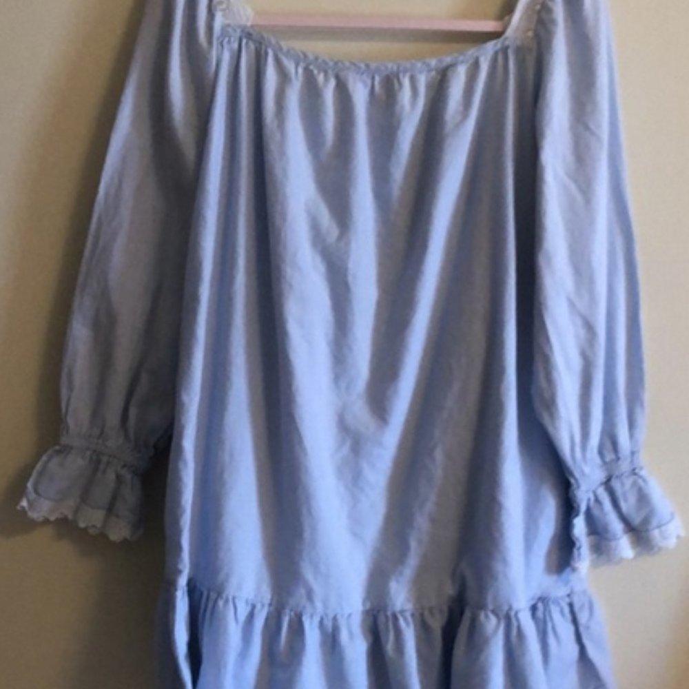 VTG Victoria’s Secret Blue Cotton Babydoll Nightgown HTF! - Picture 2 of 3